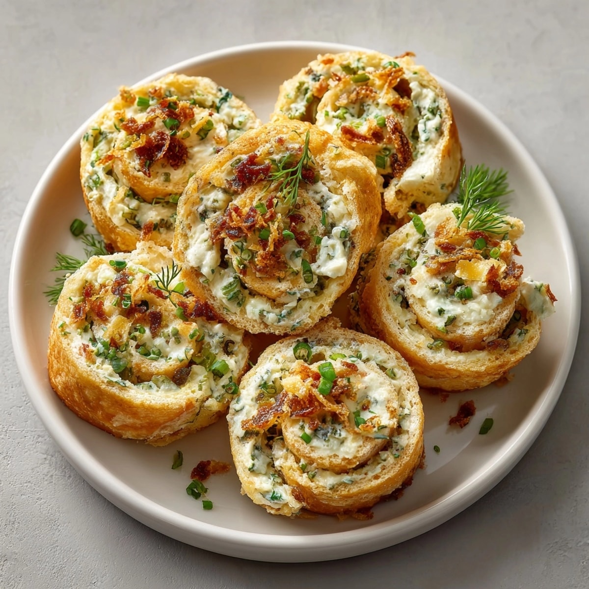 Fried pickle dip pinwheels: Golden, flaky pastry filled with creamy, tangy deliciousness.