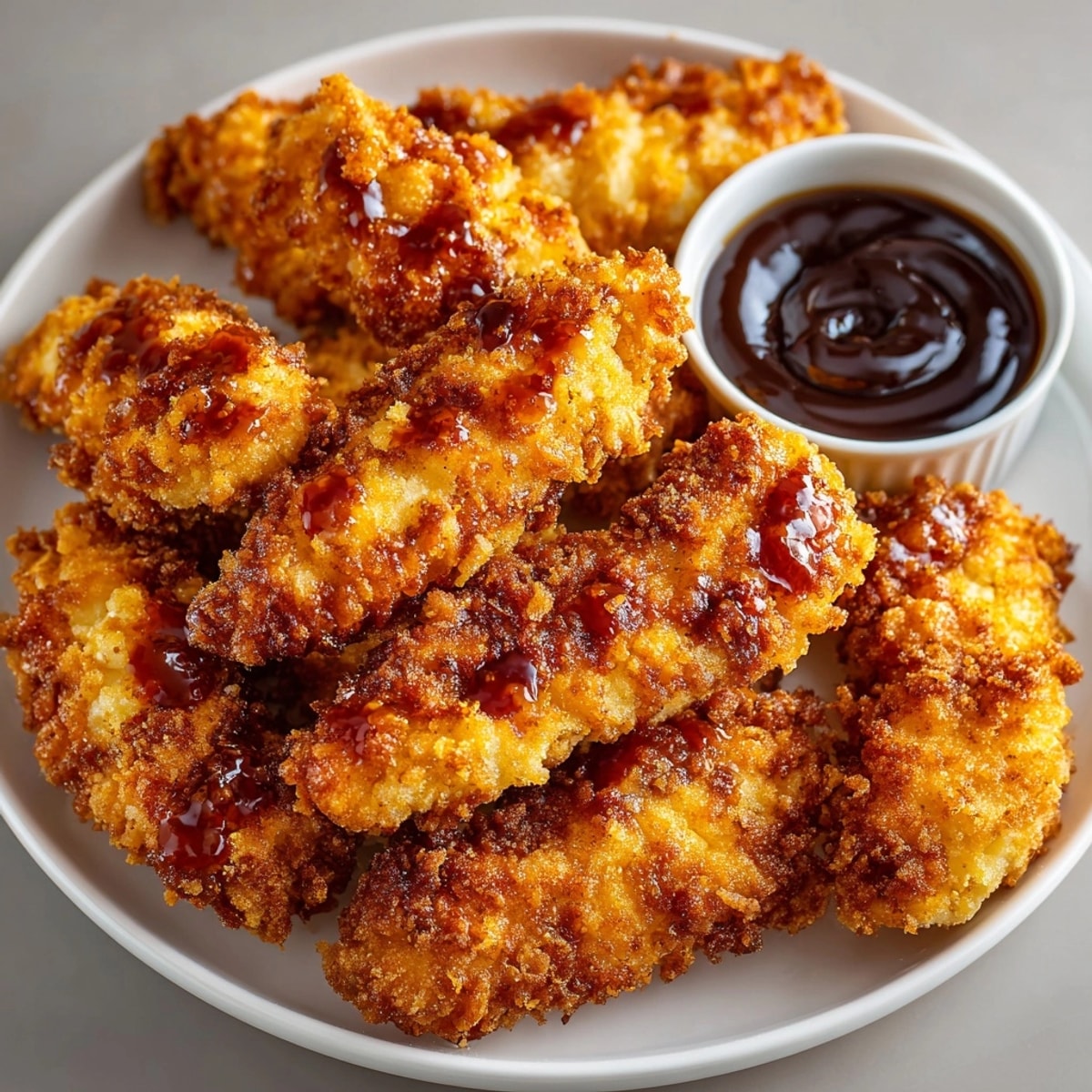 Crispy Soda Float Chicken Tenders served with fluffy, sweet dipping sauce—ready to enjoy!