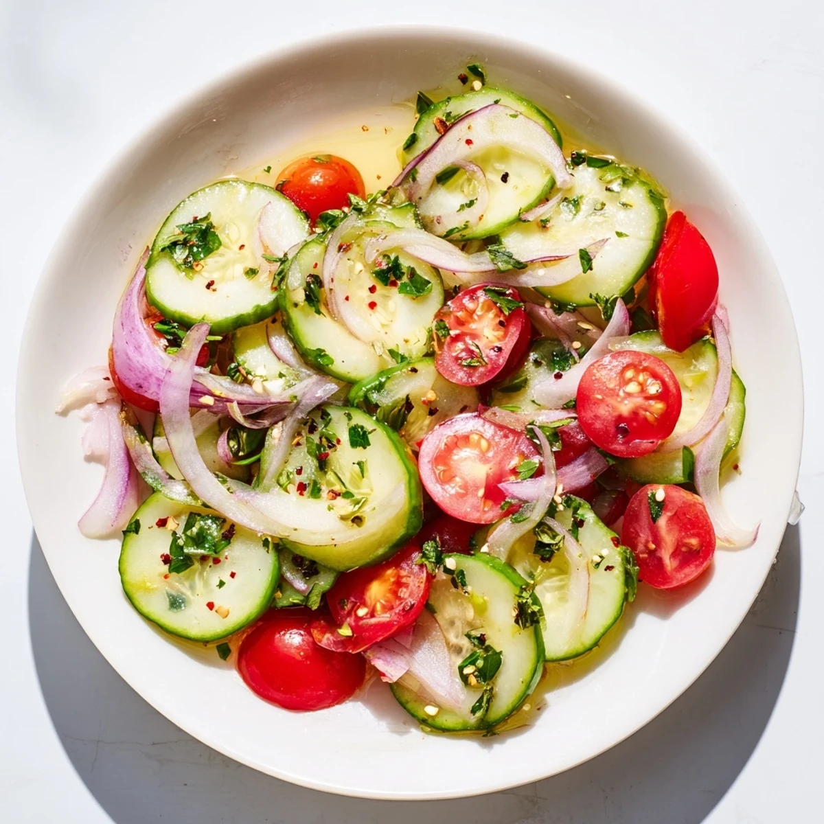Marinated Cucumbers Onions Tomatoes