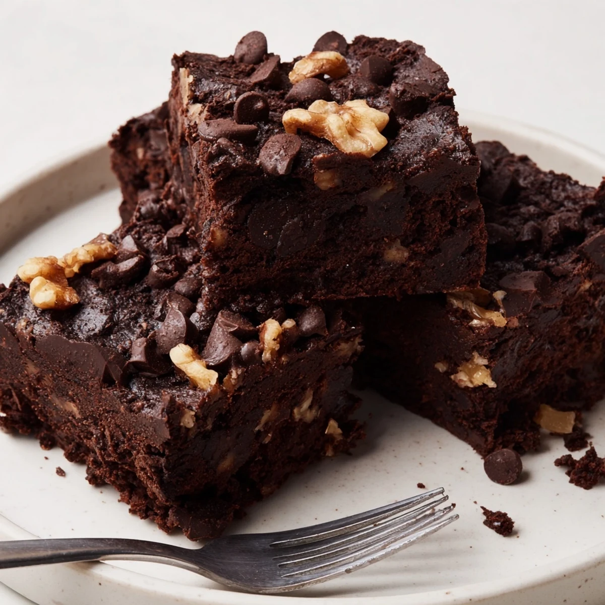 Rich, zero-waste brownies using leftover nut-milk pulp, freshly baked and fudgy.  