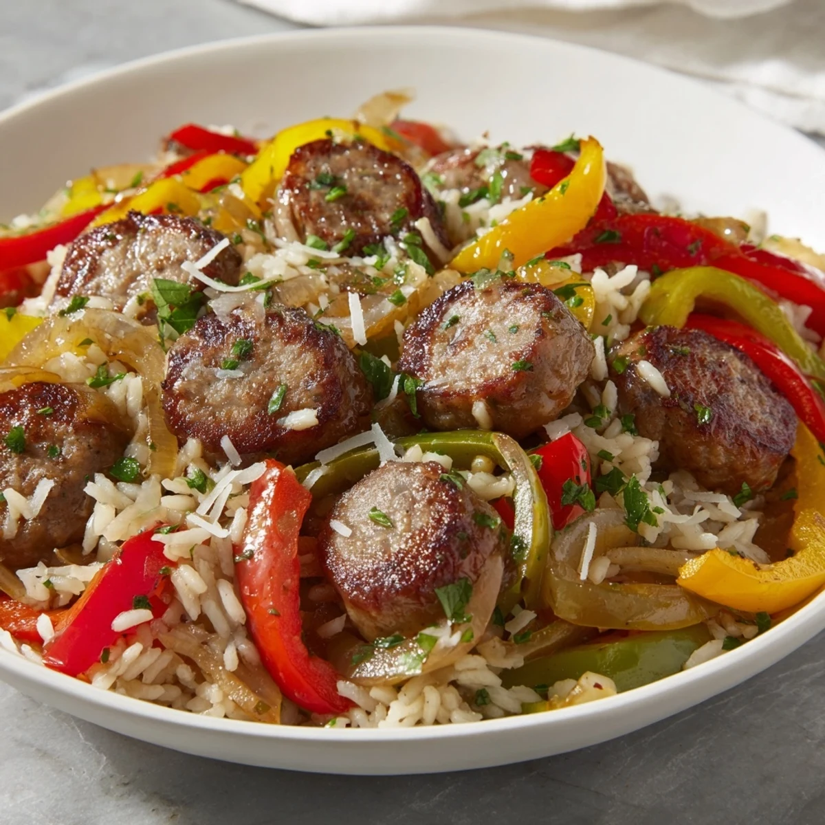 Italian Sausage Peppers Rice
