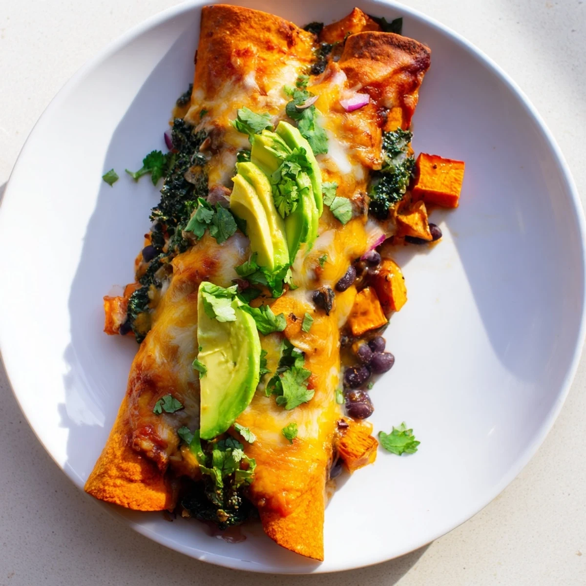 Sweet Potato Black Bean Enchiladas