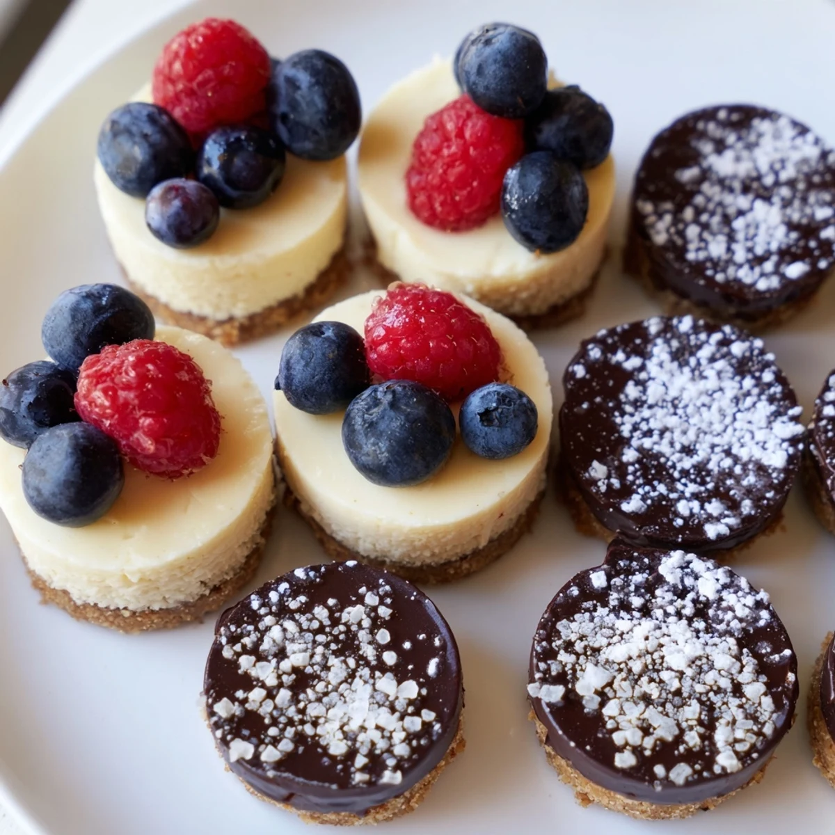 A close-up of the Mini Dessert Bites Trio, featuring a variety of textures and toppings for extra appeal.