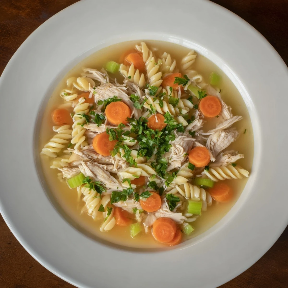 Steaming Crockpot Chicken Noodle Soup: a close-up of the flavorful broth and inviting noodles.