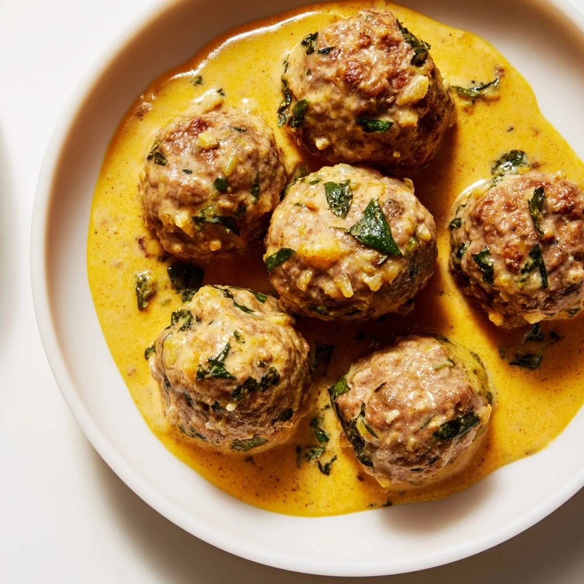 Creamy pumpkin sage sauce coats tender turkey meatballs, a comforting dinner idea for fall.
