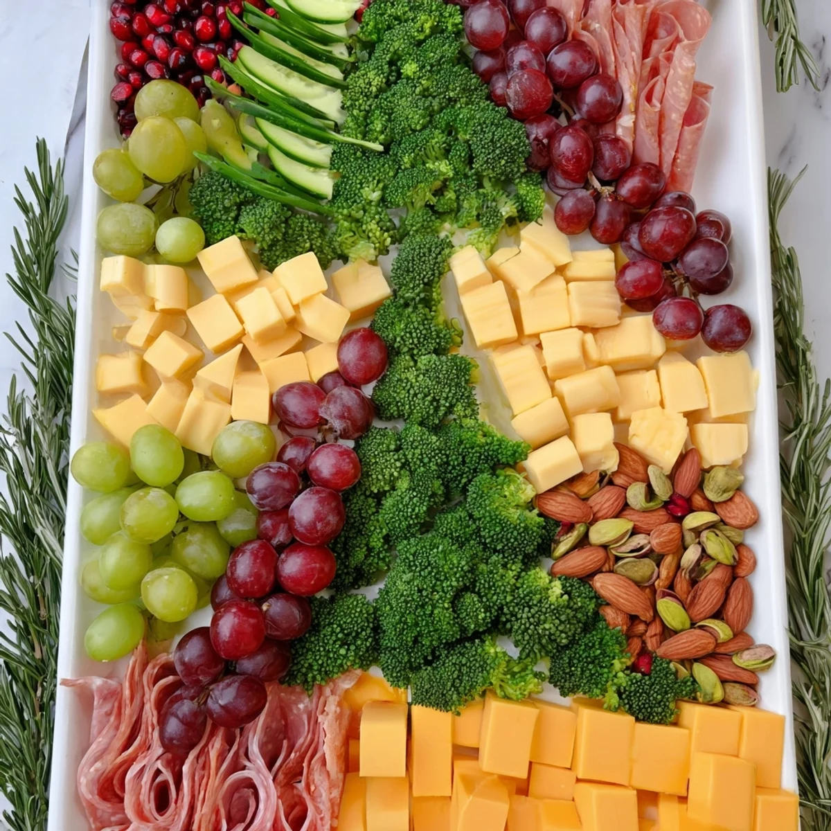 This Evergreen Tree Snack Board is packed with tasty cheeses, meats, crackers, and colorful fruits perfect for entertaining.