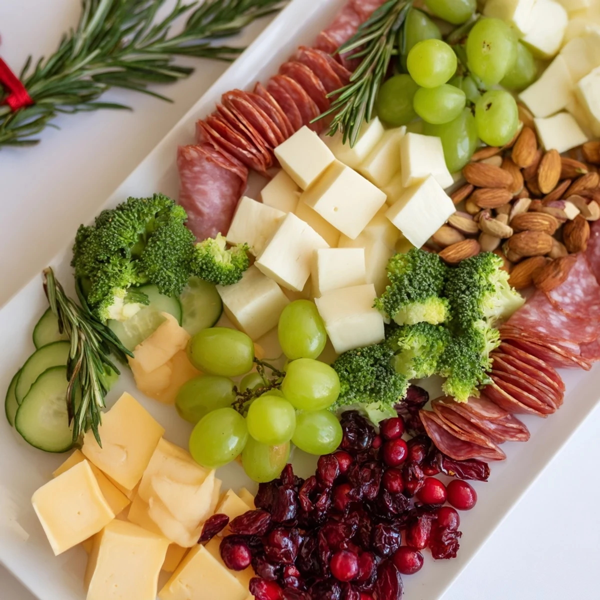 A delicious Evergreen Tree Snack Board, bursting with flavors and textures, ready to wow your party guests.