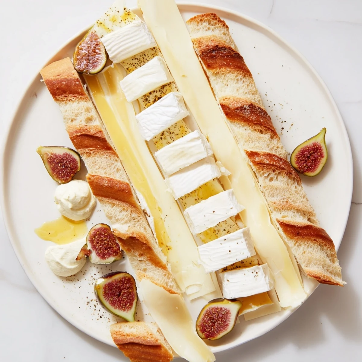 This platter of French Bistro Elegance offers a sophisticated vegetarian appetizer for sharing.