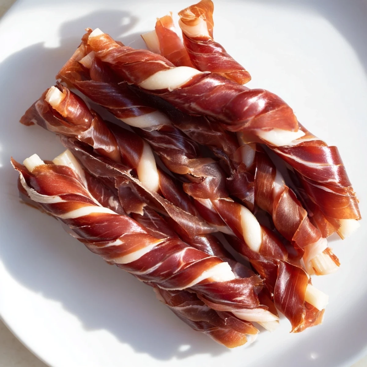 Braided Nautical Knot appetizer, a savory prosciutto and cheese rope ready for serving.