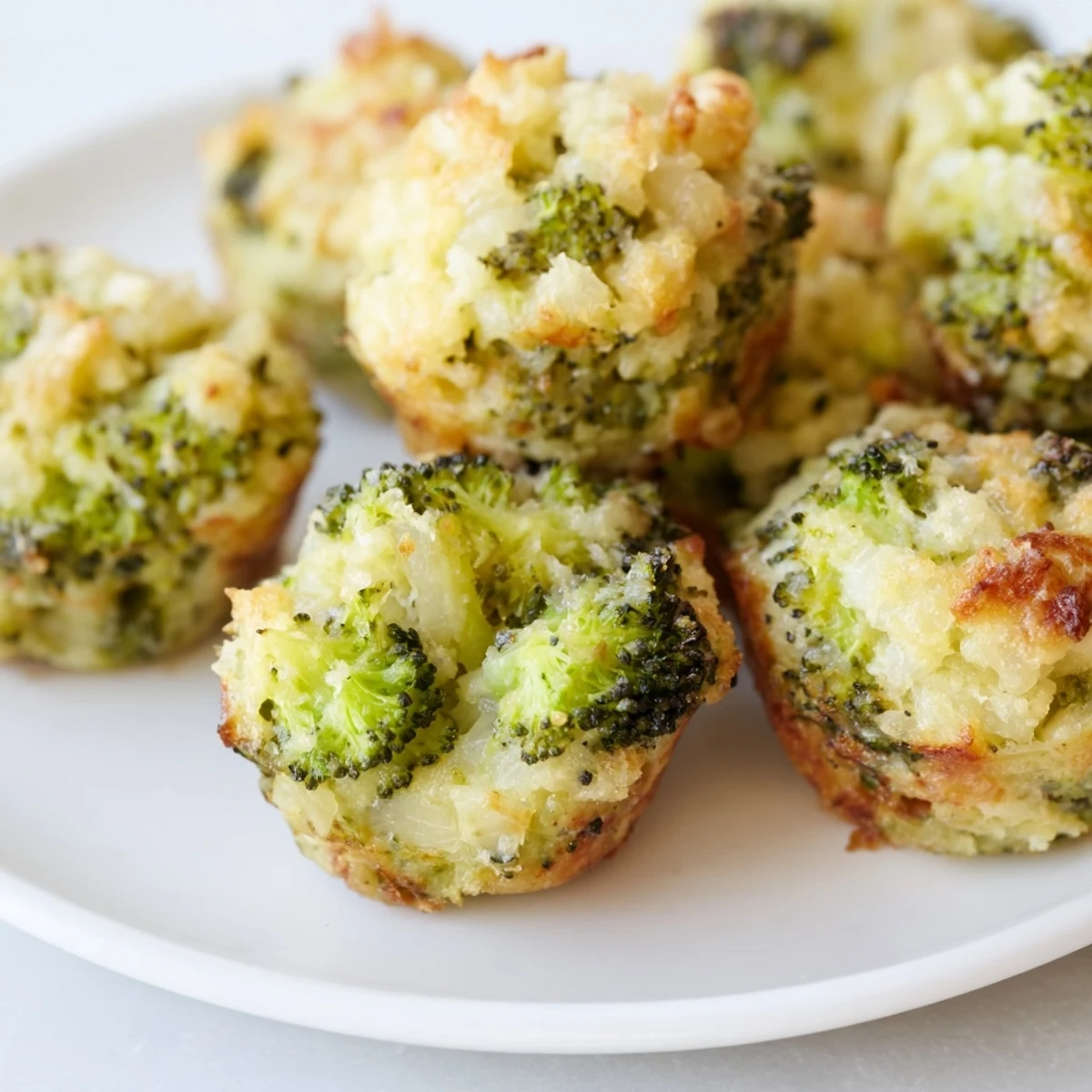 These bite-sized Cheesy Broccoli Casserole Bites showcase tender broccoli and melty cheese, ready to enjoy.
