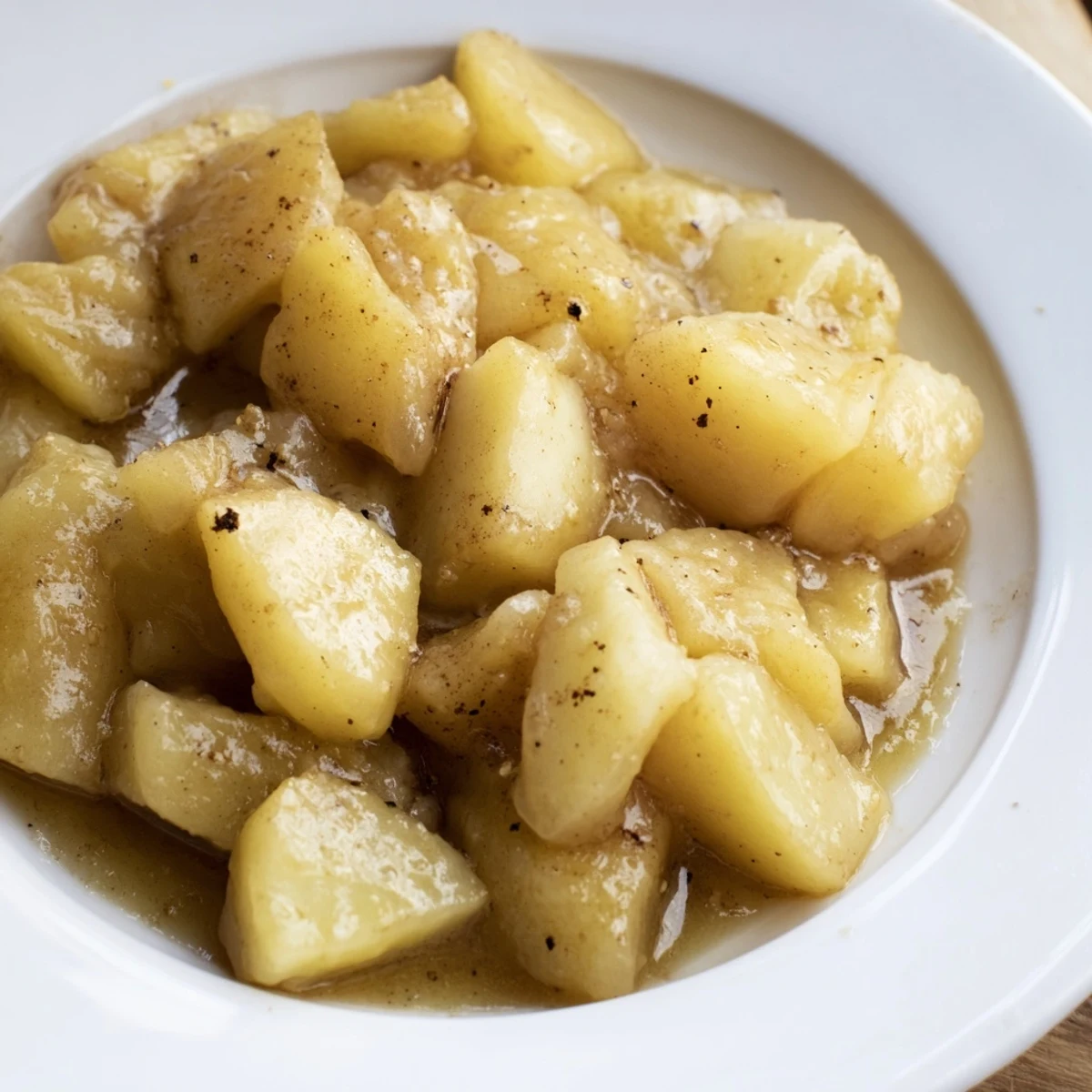 Slow cooker stewed apples bubbling gently, a warm cinnamon scent fills the kitchen.