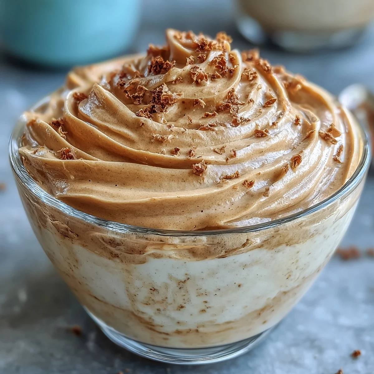 Creamy Hojicha Mousse layered with airy whipped egg whites, delicately sweetened for a refined dessert. 