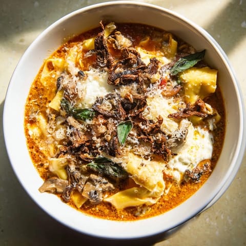 Lasagne Soup Roasted Mushrooms