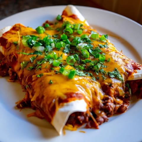 Rich, saucy Cheesy Bean Enchiladas, baked to perfection with melted cheese, offer a satisfying meal.