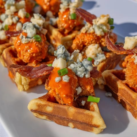 Crispy Buffalo Chicken Bacon Bites