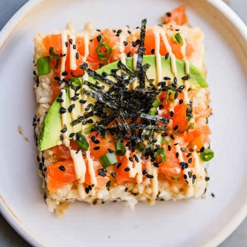 Crispy Rice Salmon Stack #337