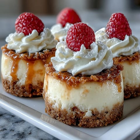 Housewarming Mini Cheesecakes with fresh berries and whipped cream on a dessert table.