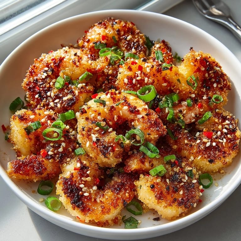 Golden, crunchy Air Fryer Bang Bang Shrimp; a flavorful seafood appetizer for sharing.