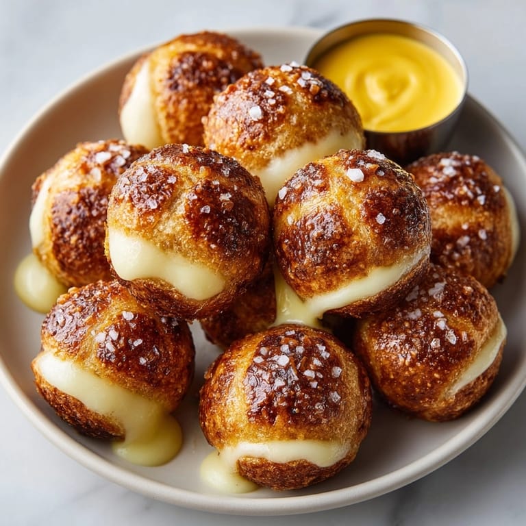 Warm Mozzarella-Stuffed Pretzel Bites, a perfect appetizer for game day or parties.