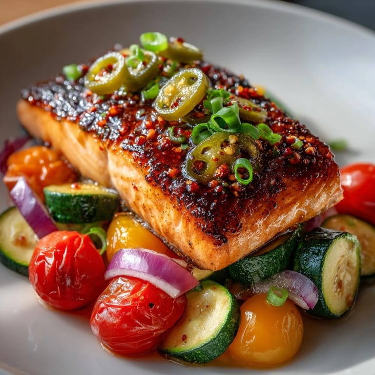 Easy Pickle-Twist Sheet Pan Salmon & Veggies, bursting with flavor; simple weeknight dinner.