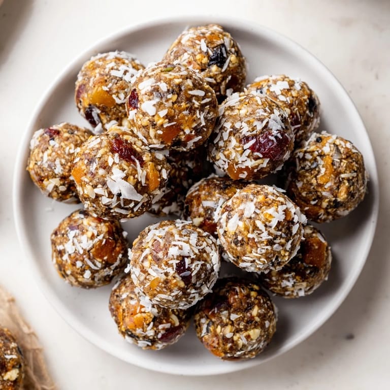 Wholesome holiday snack energy balls featuring nuts and spices, perfect for gatherings.