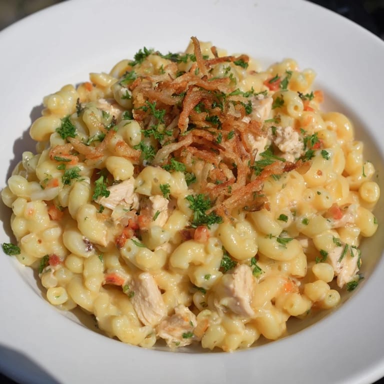 Tender chicken and macaroni bathed in sweet BBQ sauce: this bubbling One-Pot Honey BBQ Chicken Mac and Cheese looks delicious.