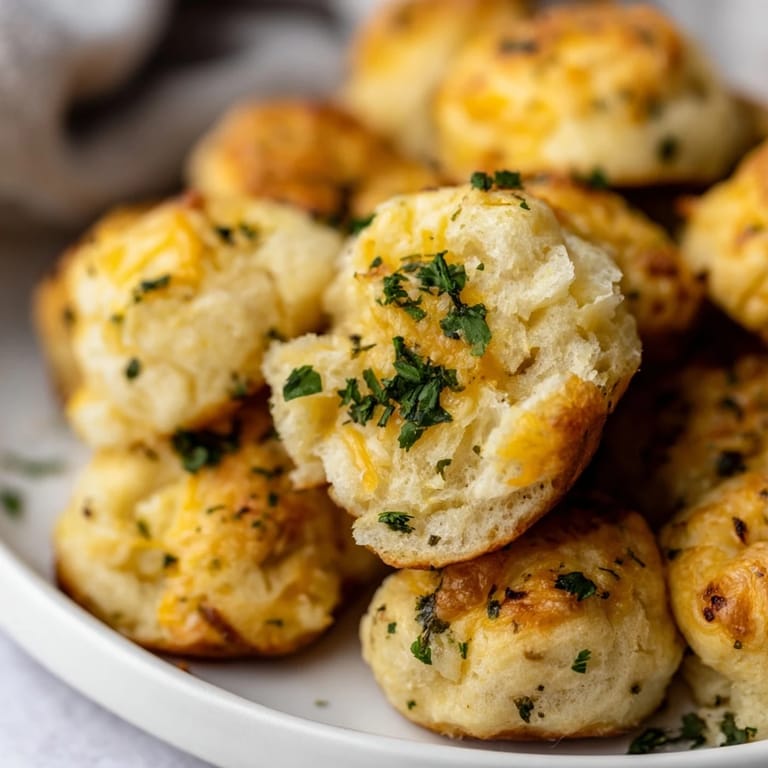 Warm, appetizing photo: a tray of mini Cheddar Bay Biscuit Pull-Aparts, served as a savory snack.