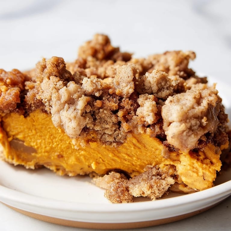 A close-up of a bubbling, baked pumpkin crisp, promising delicious fall flavors in every bite.