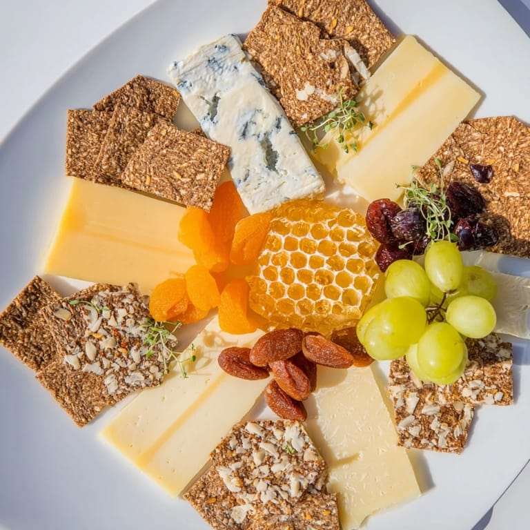 Radiant Gilded Hive cheese board displays artfully arranged cheese hexagons to delight guests at any gathering.