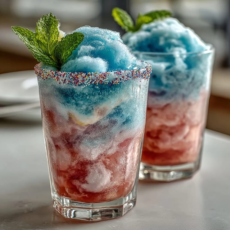 Whimsical Cotton Candy Lemonade Float featuring bright lemonade, fluffy cotton candy, and a scoop of creamy vanilla ice cream.