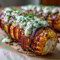 Juicy corn on the cob wrapped in foil, infused with herb butter and grilled to tender perfection.